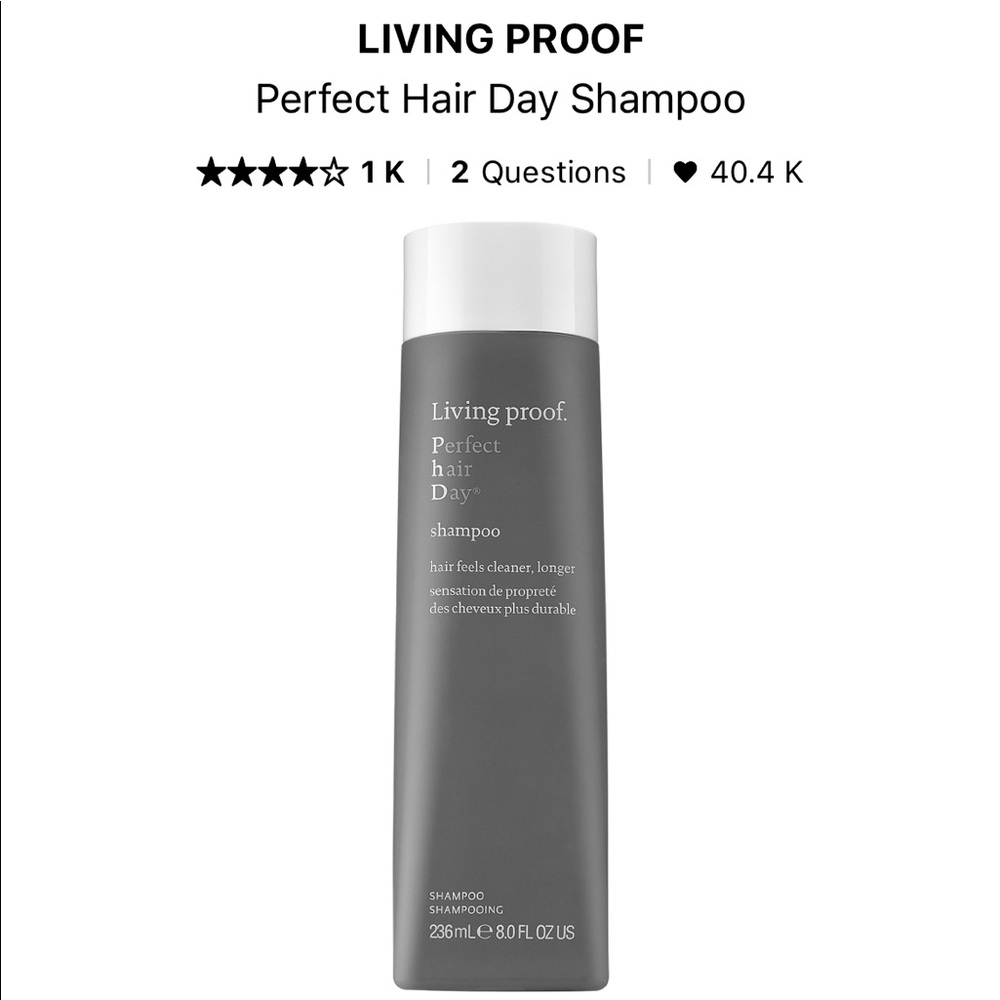 Multiple Living Proof hair care products.